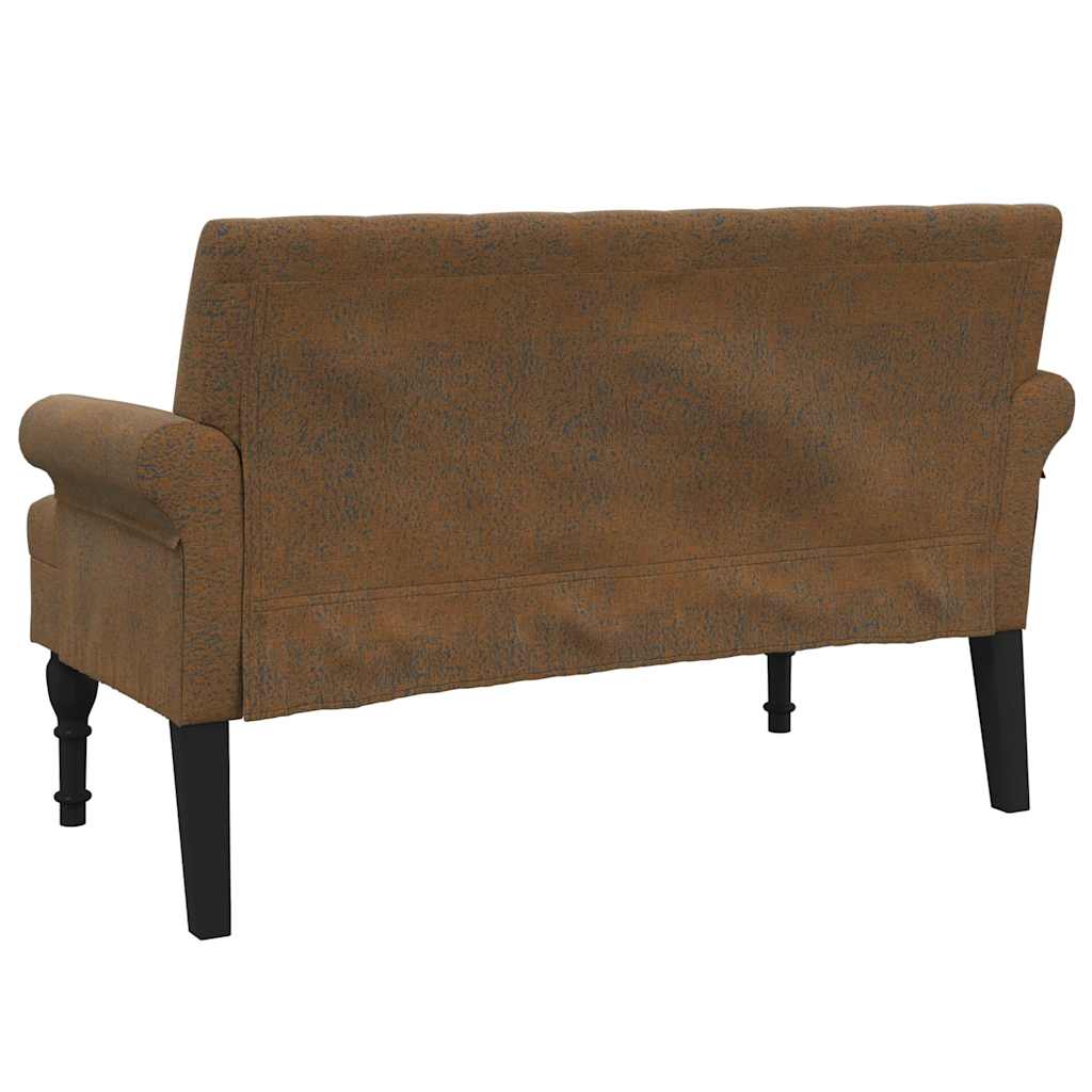 Bank mit Rückenlehne Dunkelgrau 120 x 62 x 75,5 cm Stoff