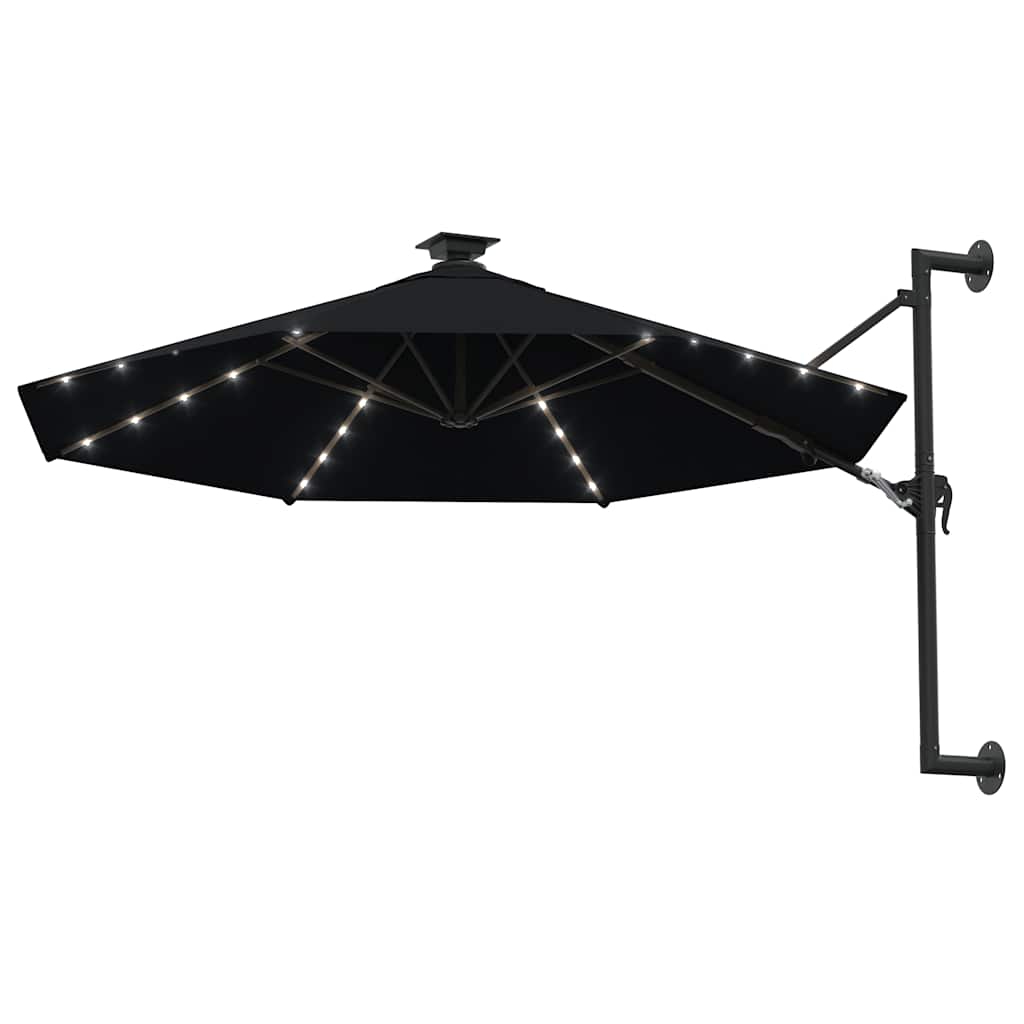 Sonnenschirm zur Wandmontage mit LEDs 300 cm Grün