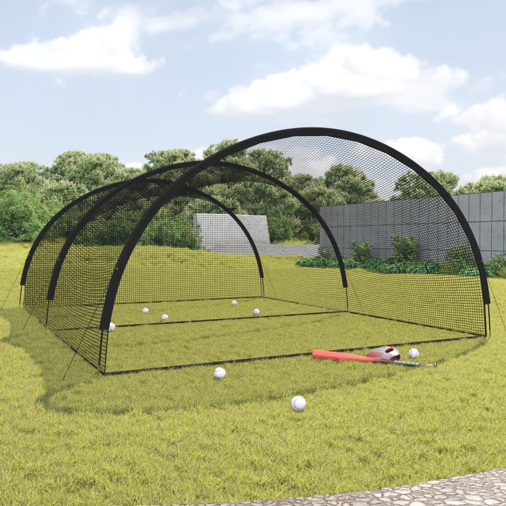 Baseball-Schlagkäfig Schwarz 600x400x250 cm Polyester