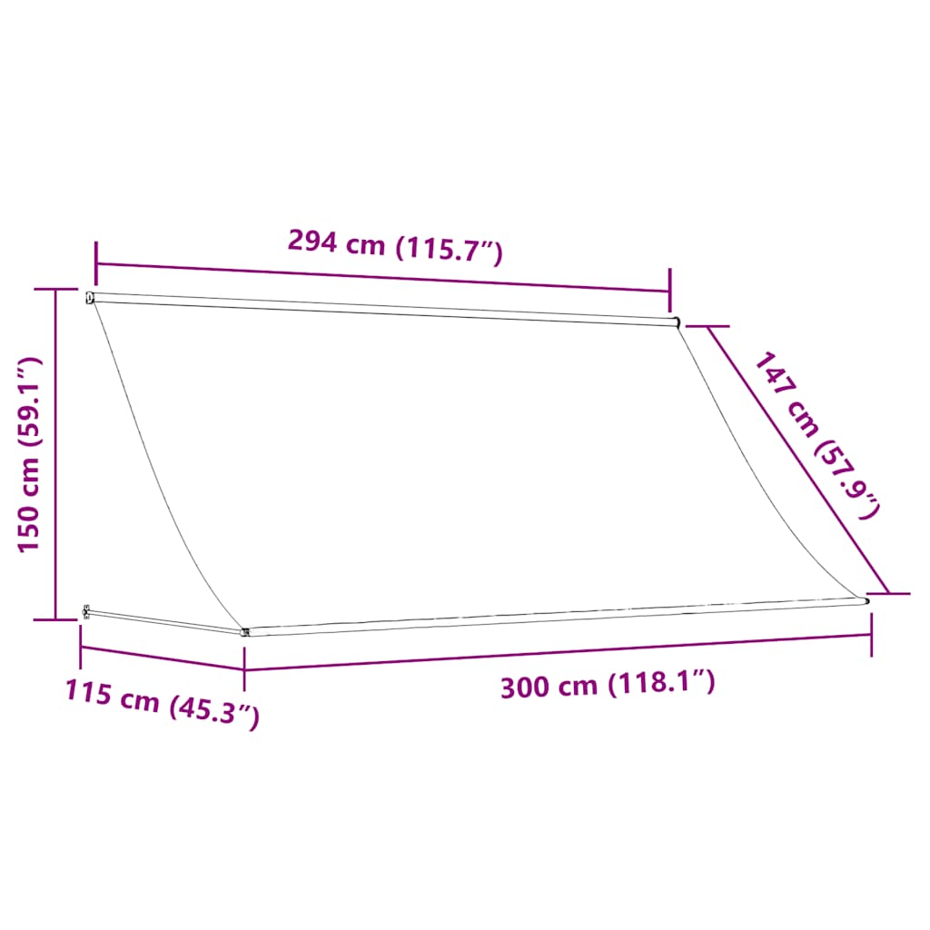 Einziehbare Markise 150×150 cm Blau und Weiß