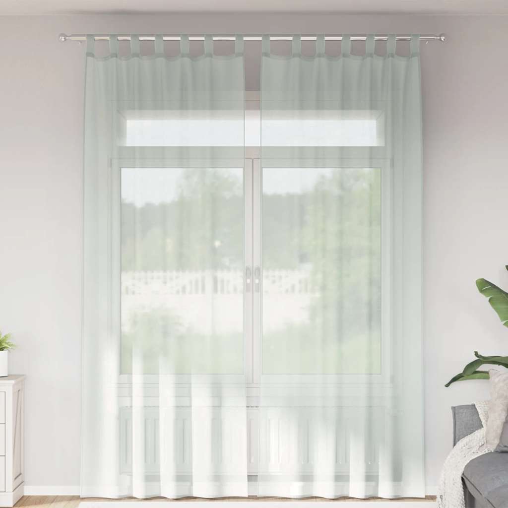 Voile Vorhänge mit Ösen 2 Stk. Apfelgrün 140x140 cm