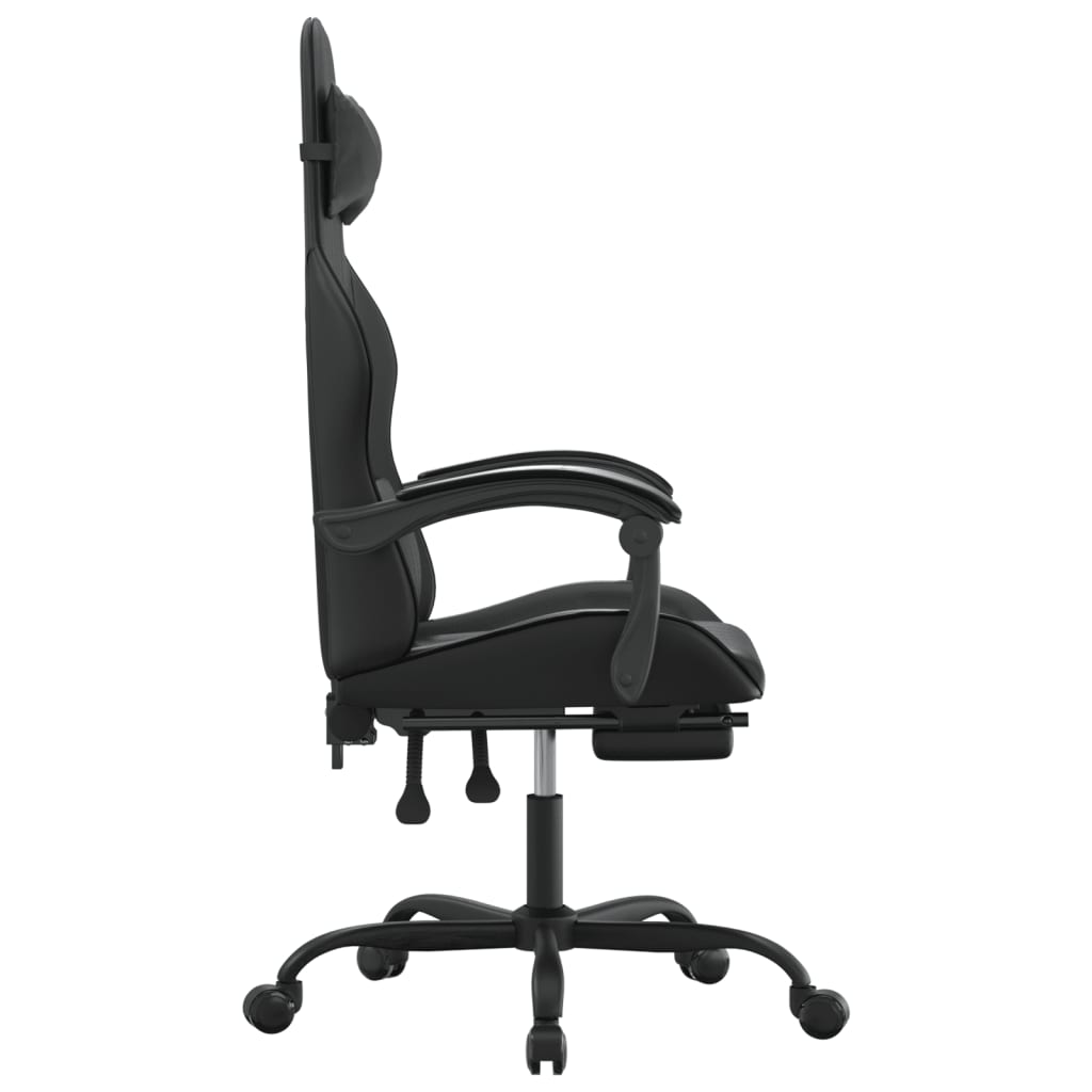 Gaming-Stuhl Drehbar Schwarz und Blau Kunstleder