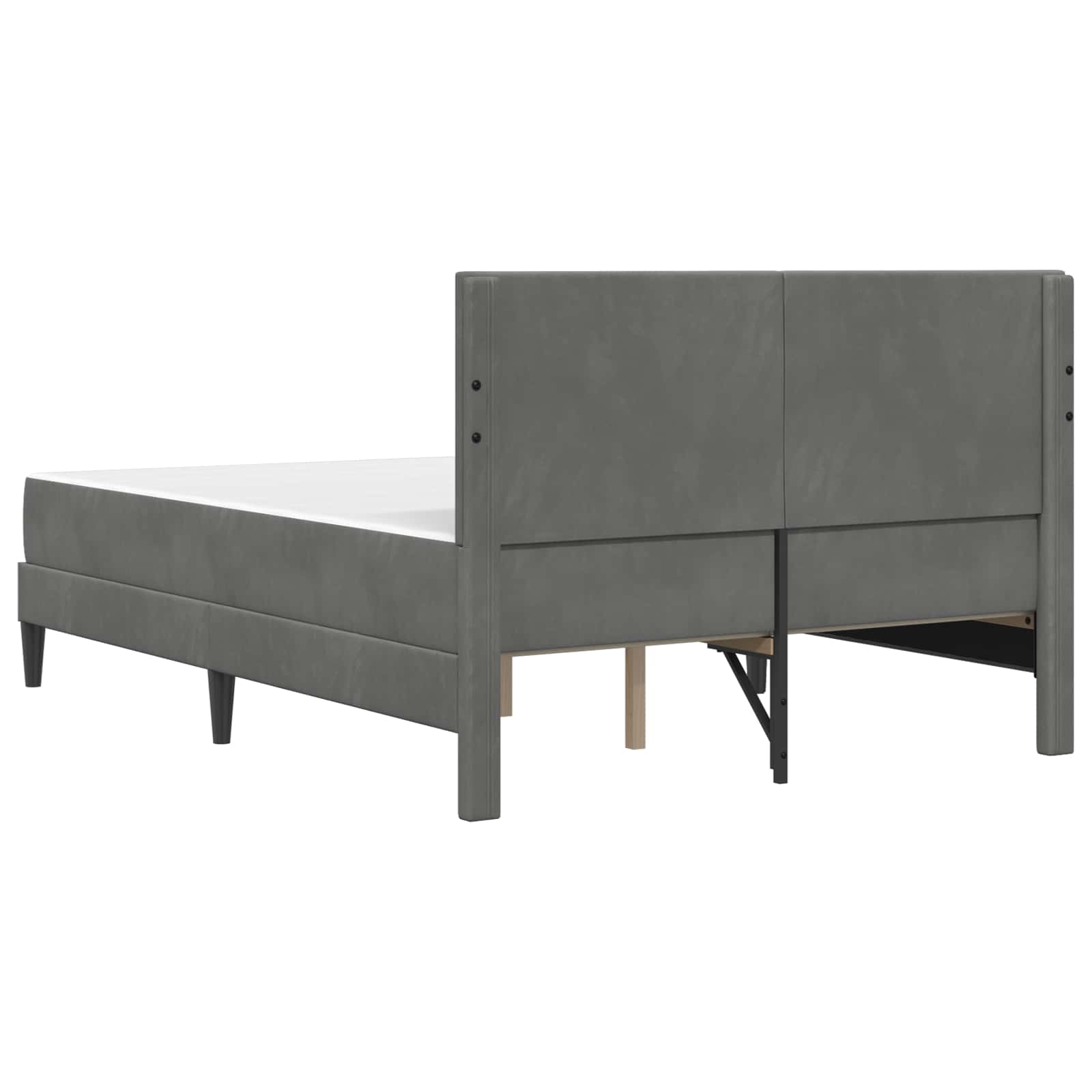 Bettgestell mit Matratze mit Kopfteil Hellgrau 80 x 200 cm Samt