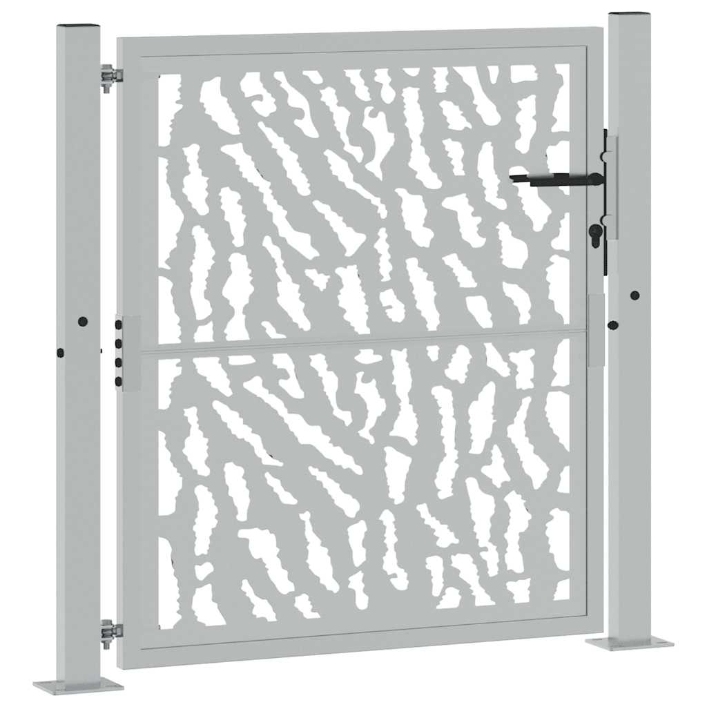 Gartentor Schwarz 100x100 cm Stahl Lichtdesign