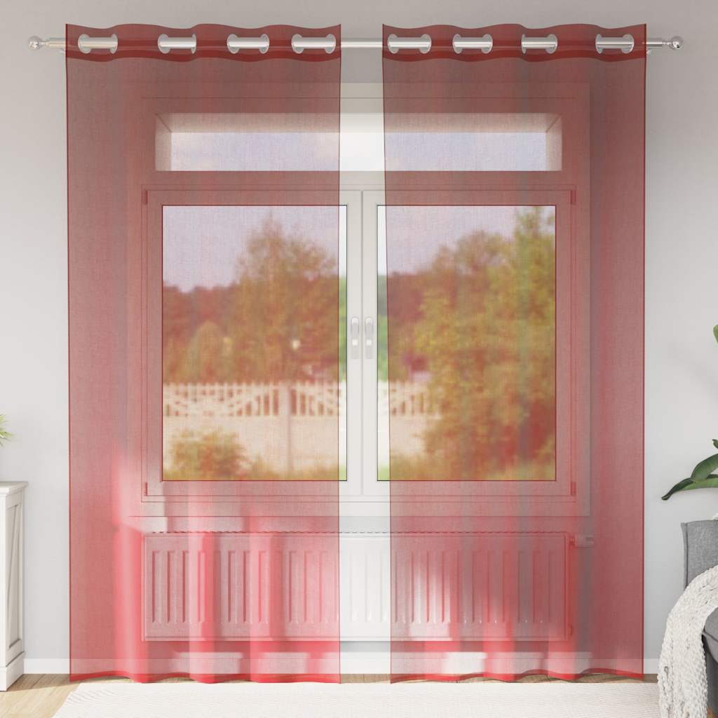 Voile Vorhänge mit Ösen 2 Stk. Apfelgrün 140x140 cm