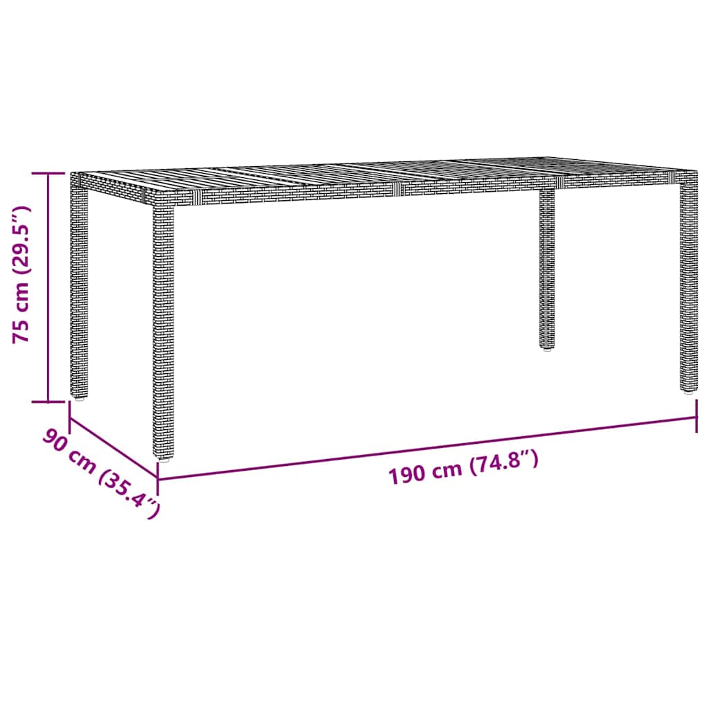 Garten Essgruppe 3 pcs Schwarz Poly-Rattan