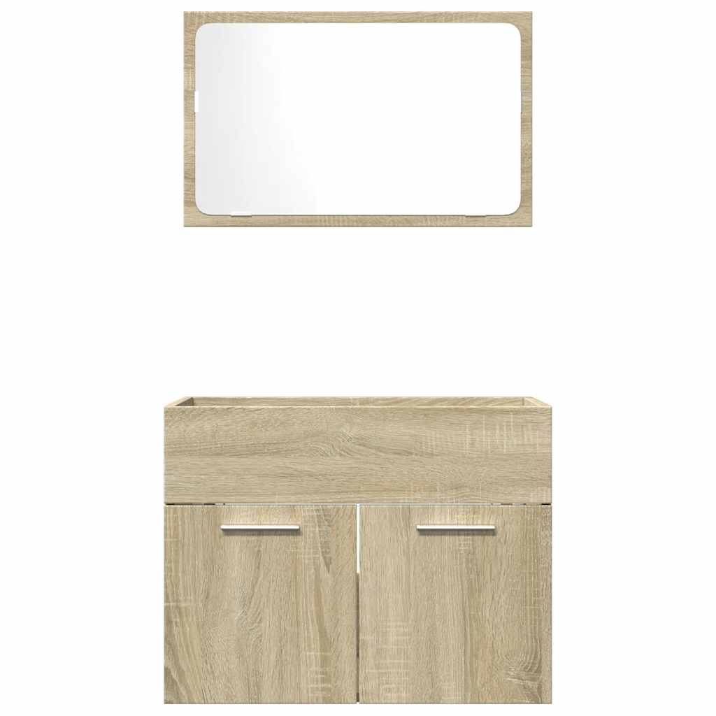 2-tlg. Badmöbel-Set Weiß Holzwerkstoff