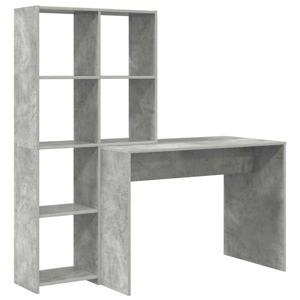 Schreibtisch mit Regal Weiß 138,5 x 55 x 143 cm Holzwerkstoff