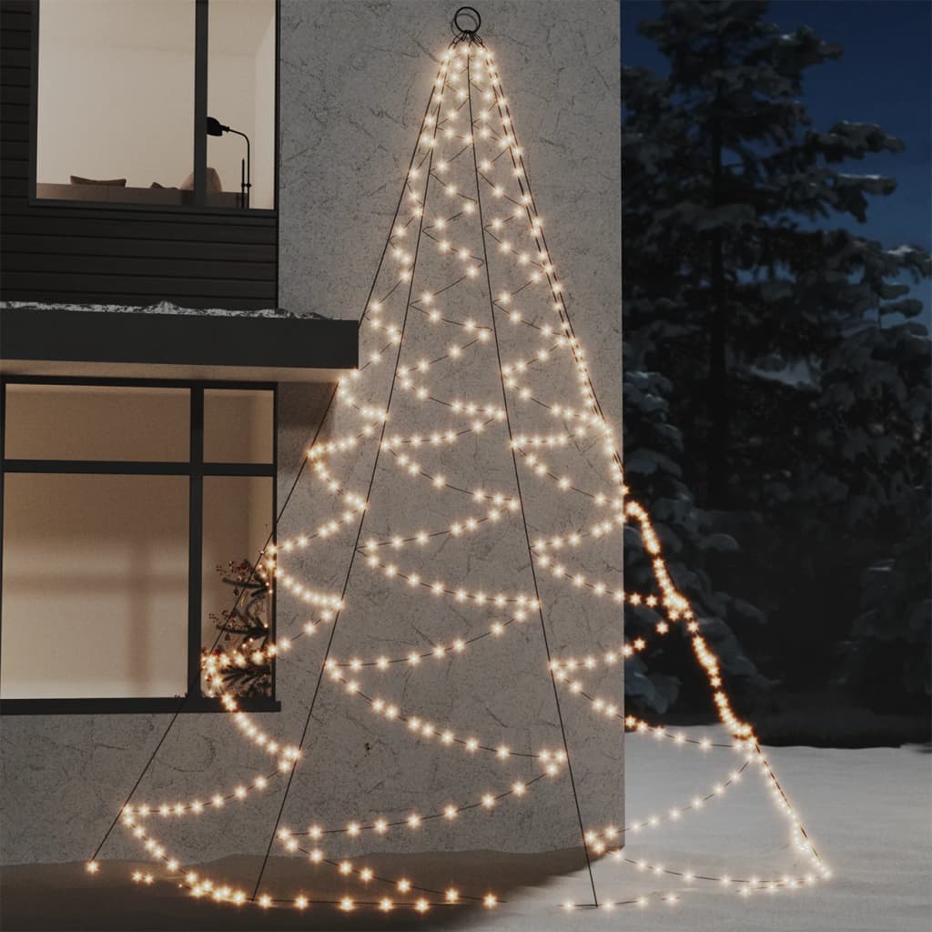 Weihnachtsbaum an der Wand mit Metallhaken 260 LED Blau 3 m