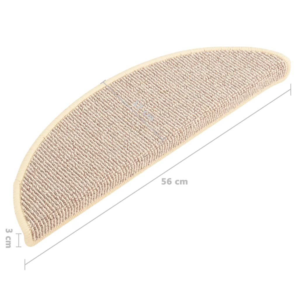 Stufenmatten 15 Stk. 56x17x3 cm Grau Halbrund