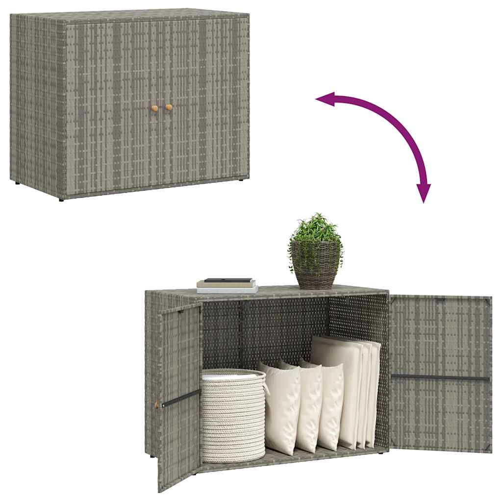 Gartenschrank Schwarz 100 x 55,5 x 80 cm Poly Rattan
