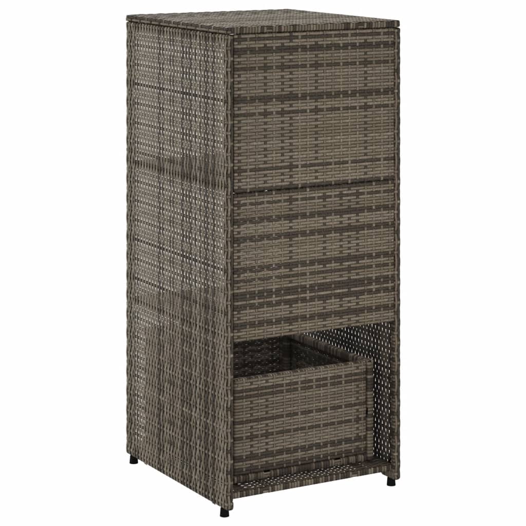 Gartenschrank Schwarz 50x55x115 cm Poly Rattan