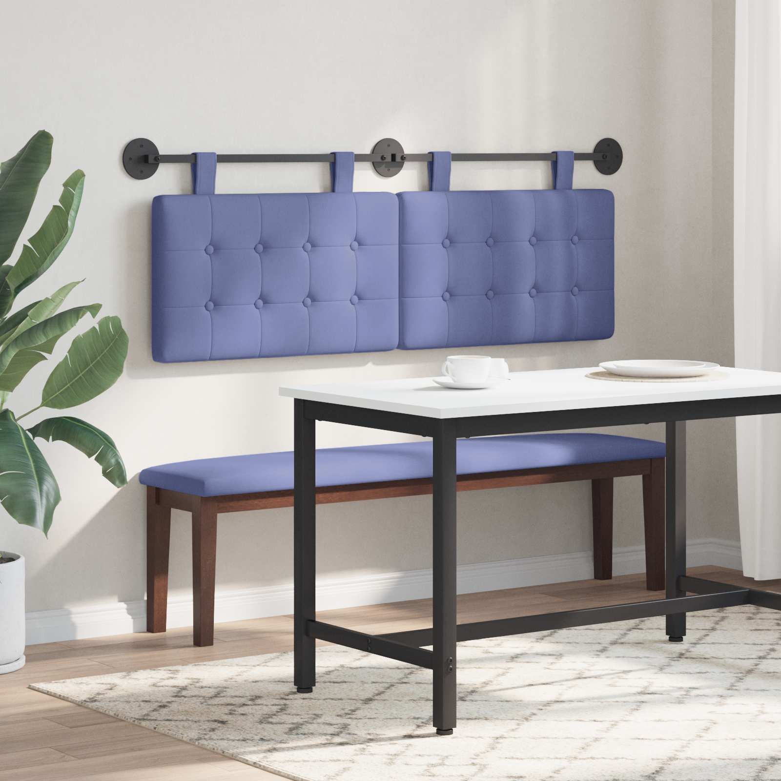 Hängendes Kopfteil Mit LED Licht Wolkengrau Stoff