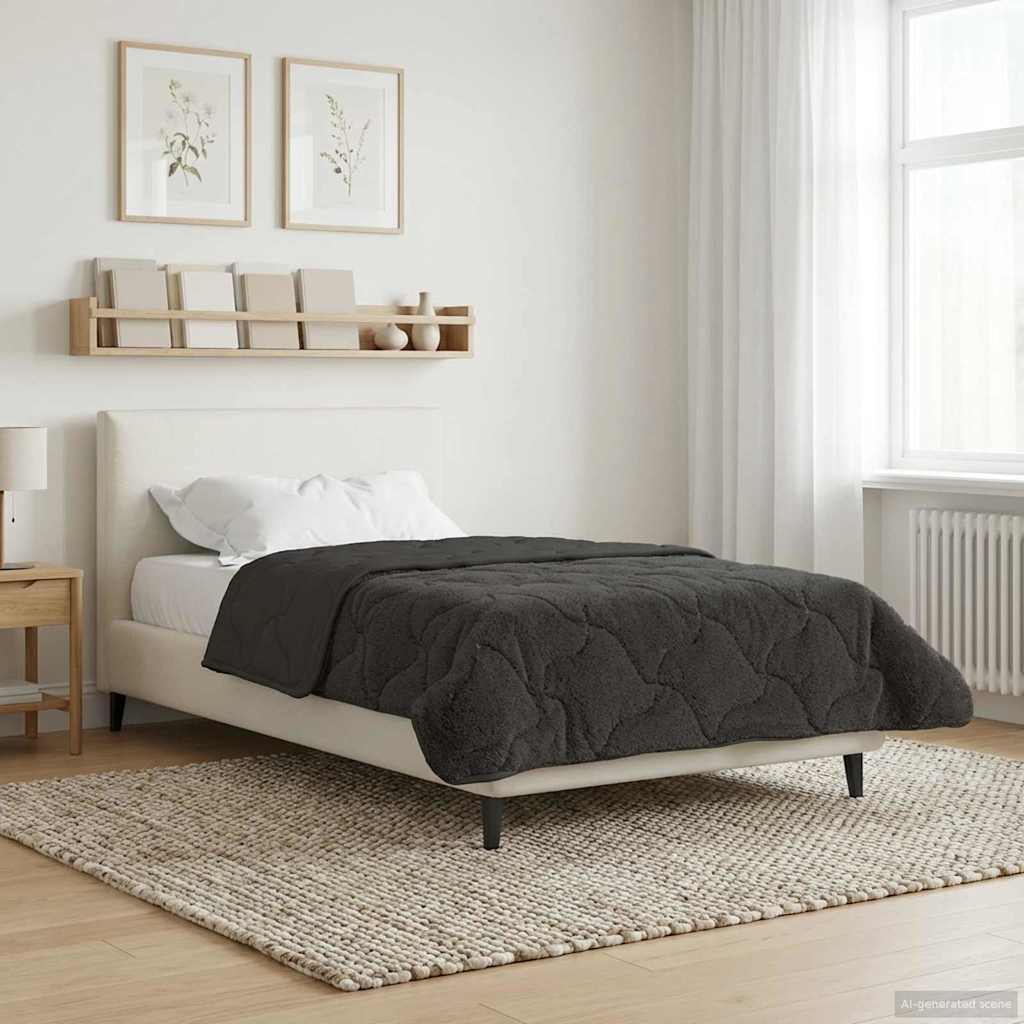 Winterbettdecke Gepolstert Anthrazit 135 x 200 cm