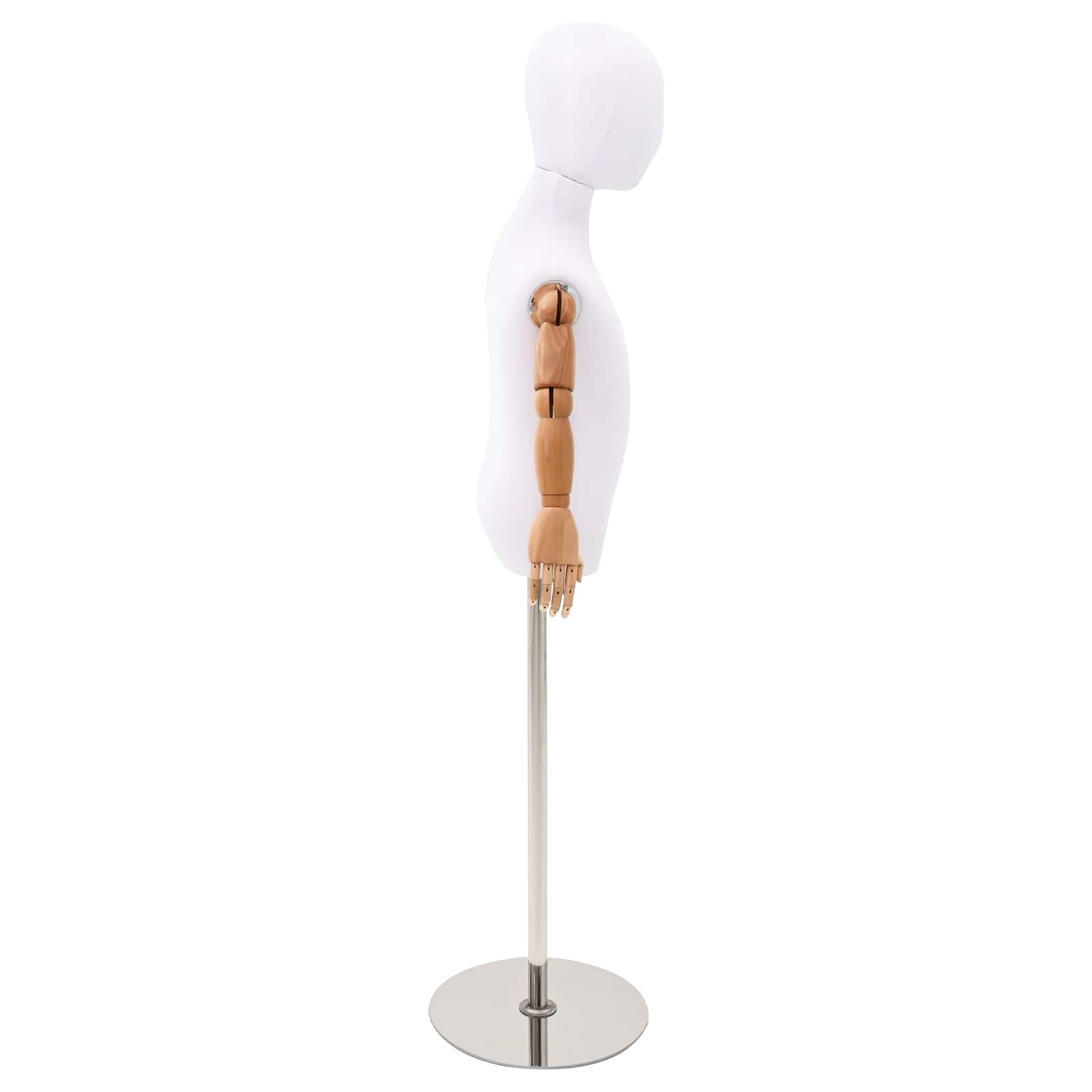 Verstellbares 120-150 cm Mannequin mit Basis Unisex PP Weiß