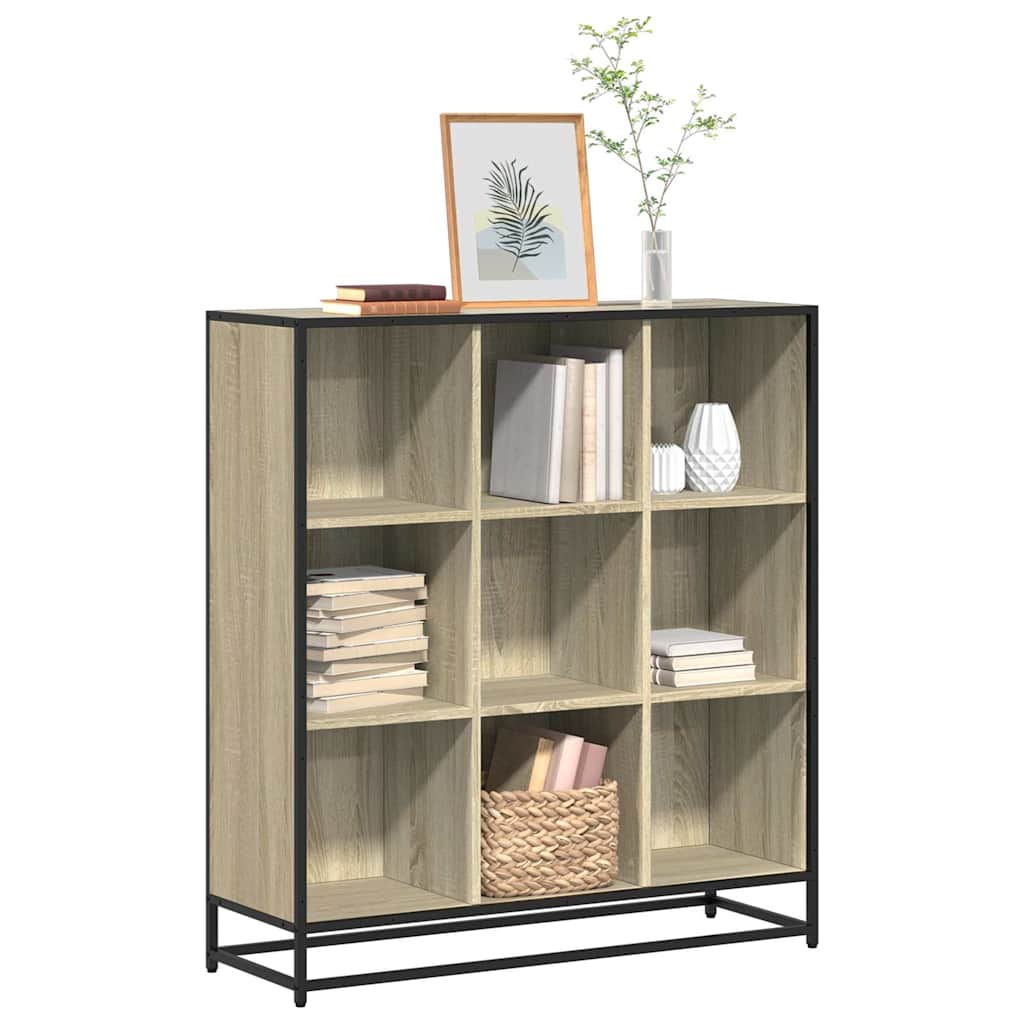 Bücherregal Schwarz 97,5x33x107,5 cm Holzwerkstoff und Metall