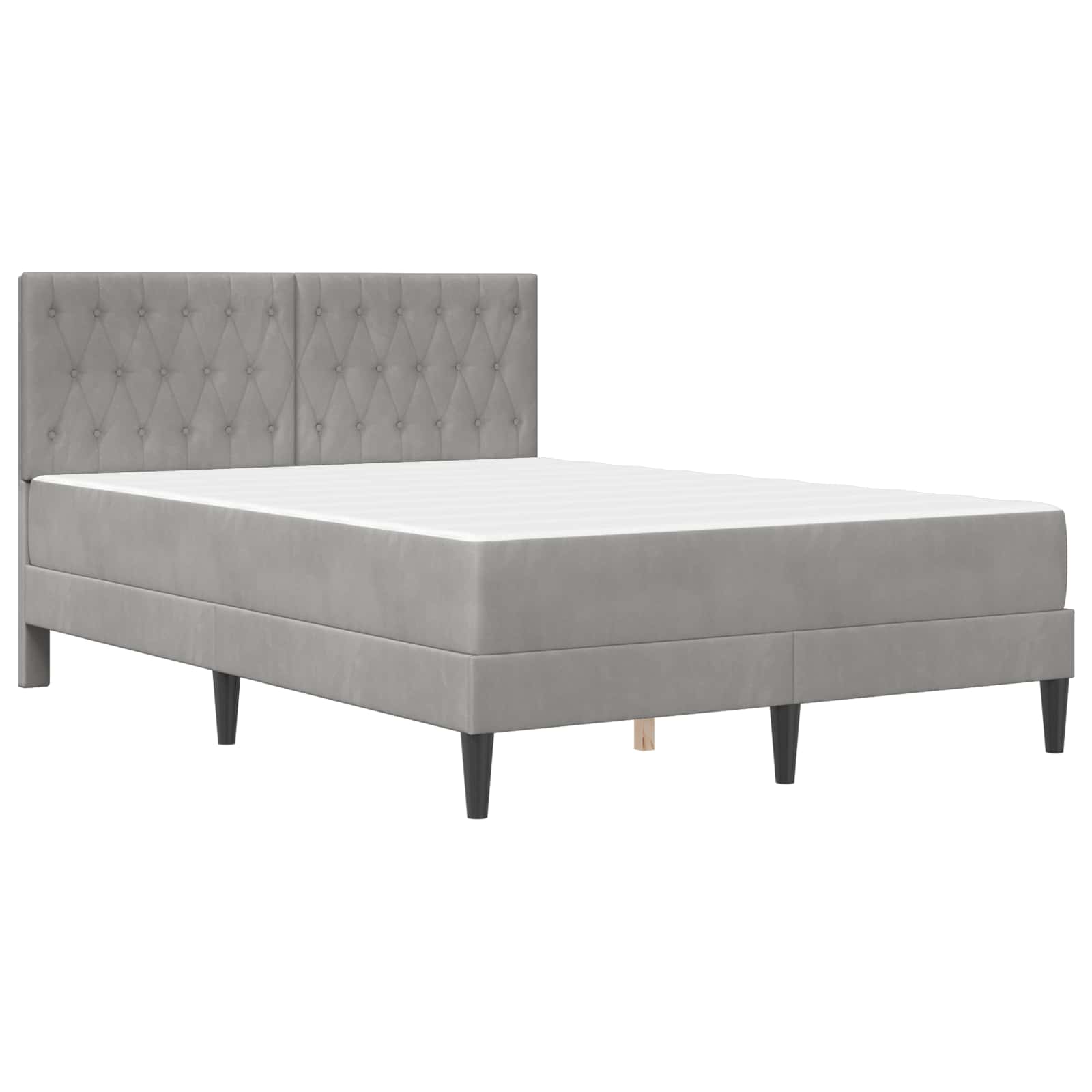 Bettgestell mit Matratze mit Kopfteil Hellgrau 80 x 200 cm Samt
