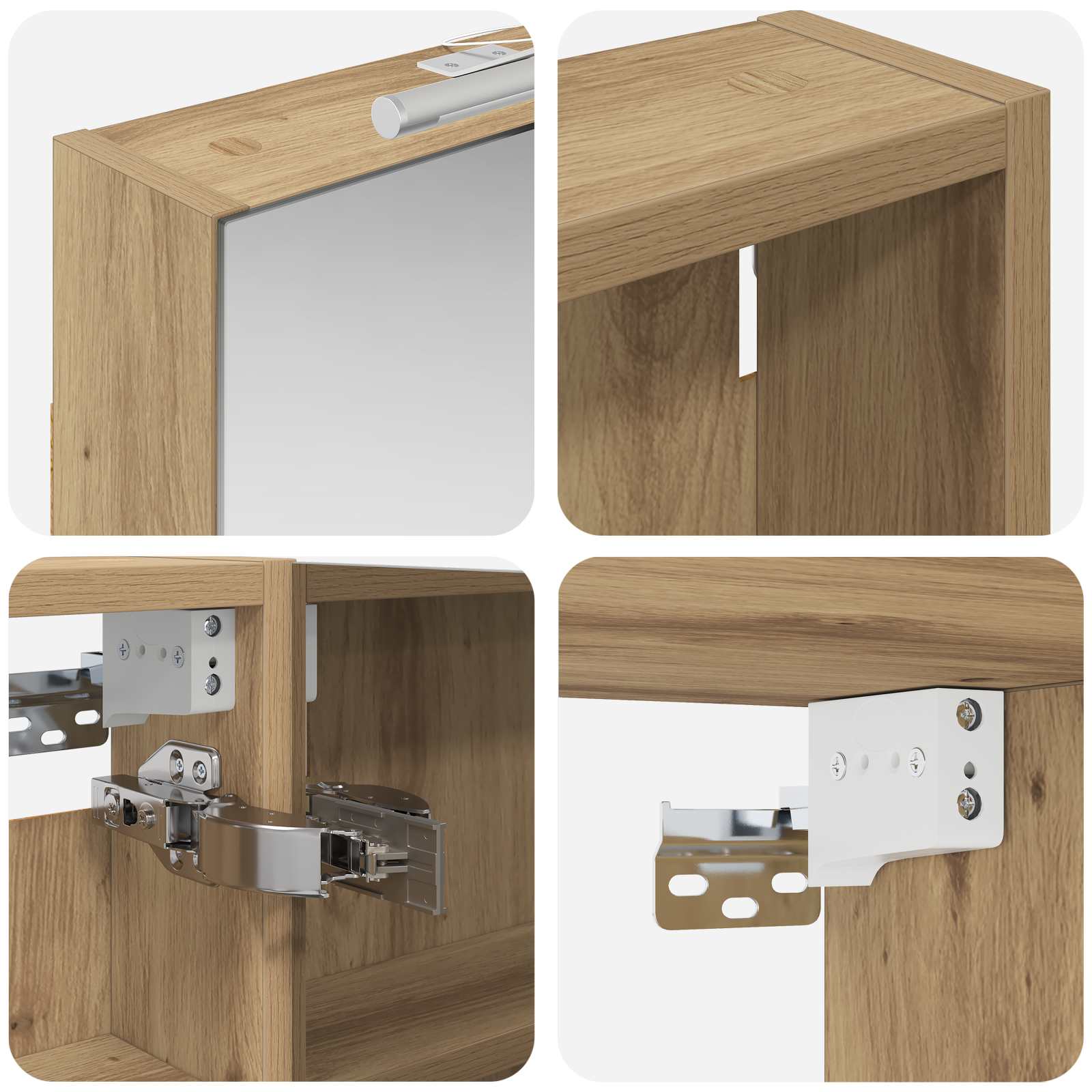 Badezimmerschrank-Set 3 pcs 80 x 10,5 x 50 cm Holzwerkstoff