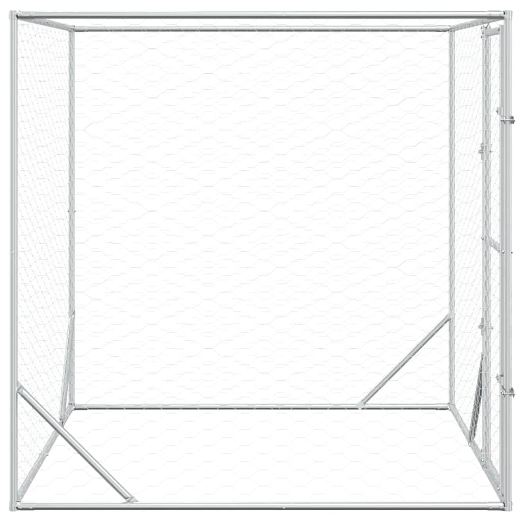 Outdoor-Hundezwinger Silbern 2x2x2 m Verzinkter Stahl