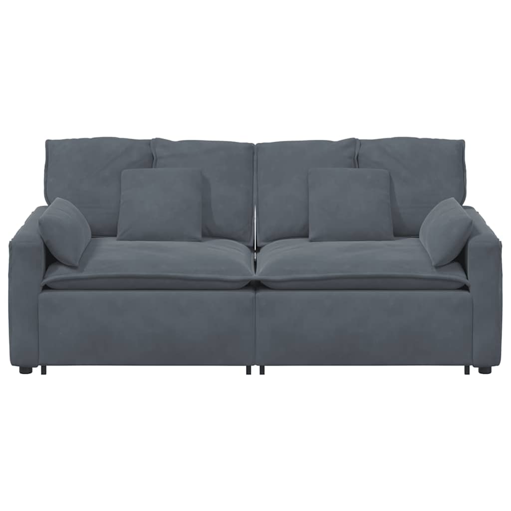 Modulares Sofa mit Kissen Blau