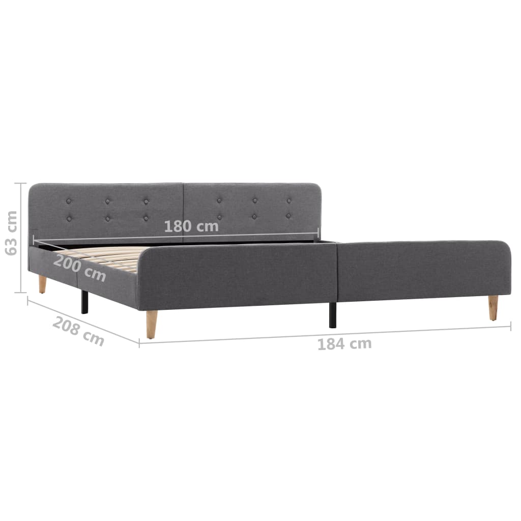 Bettgestell Dunkelgrau Sackleinen 90x200 cm