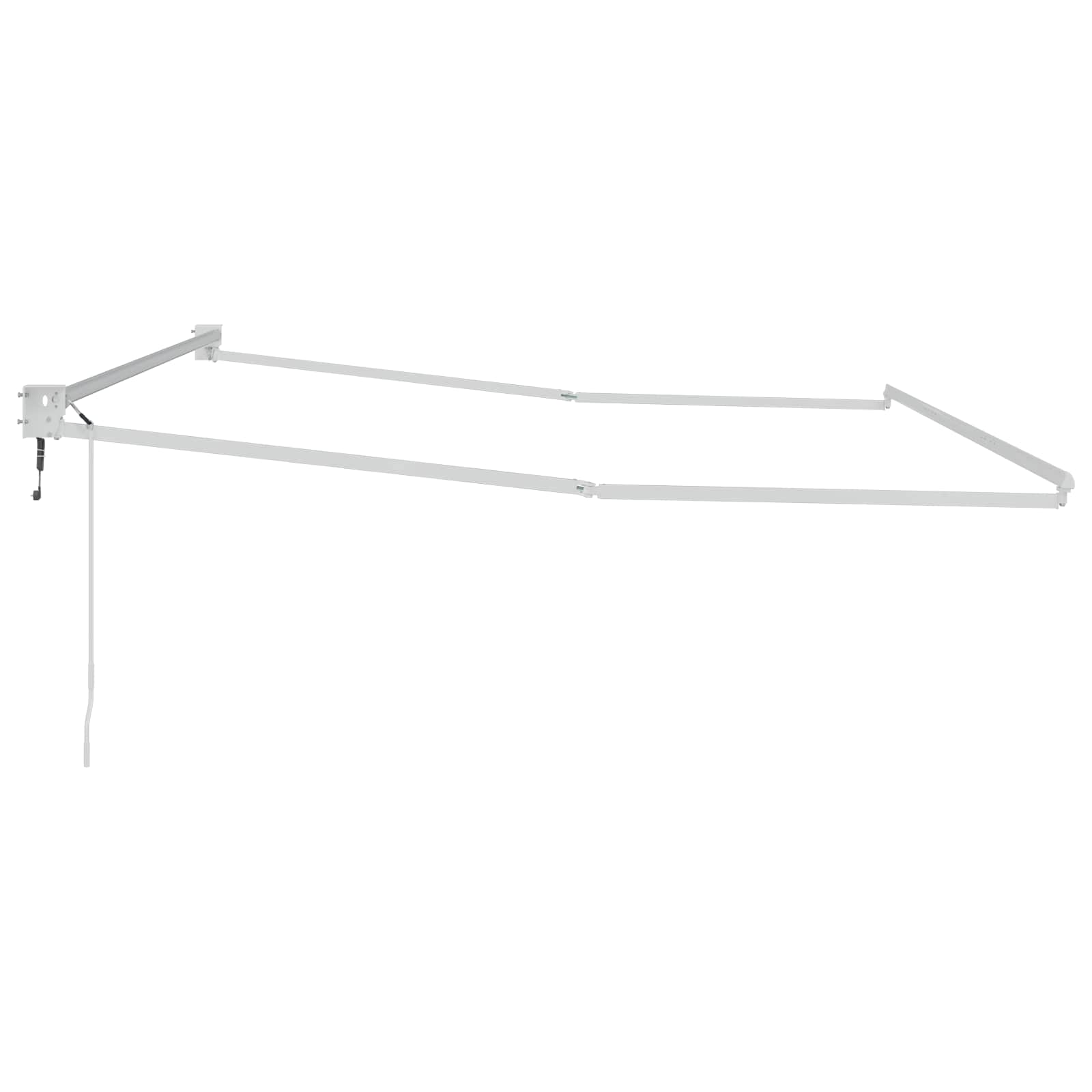Ausziehbarer Sonnenschirmrahmen Weiß 300 x 250 cm Aluminium