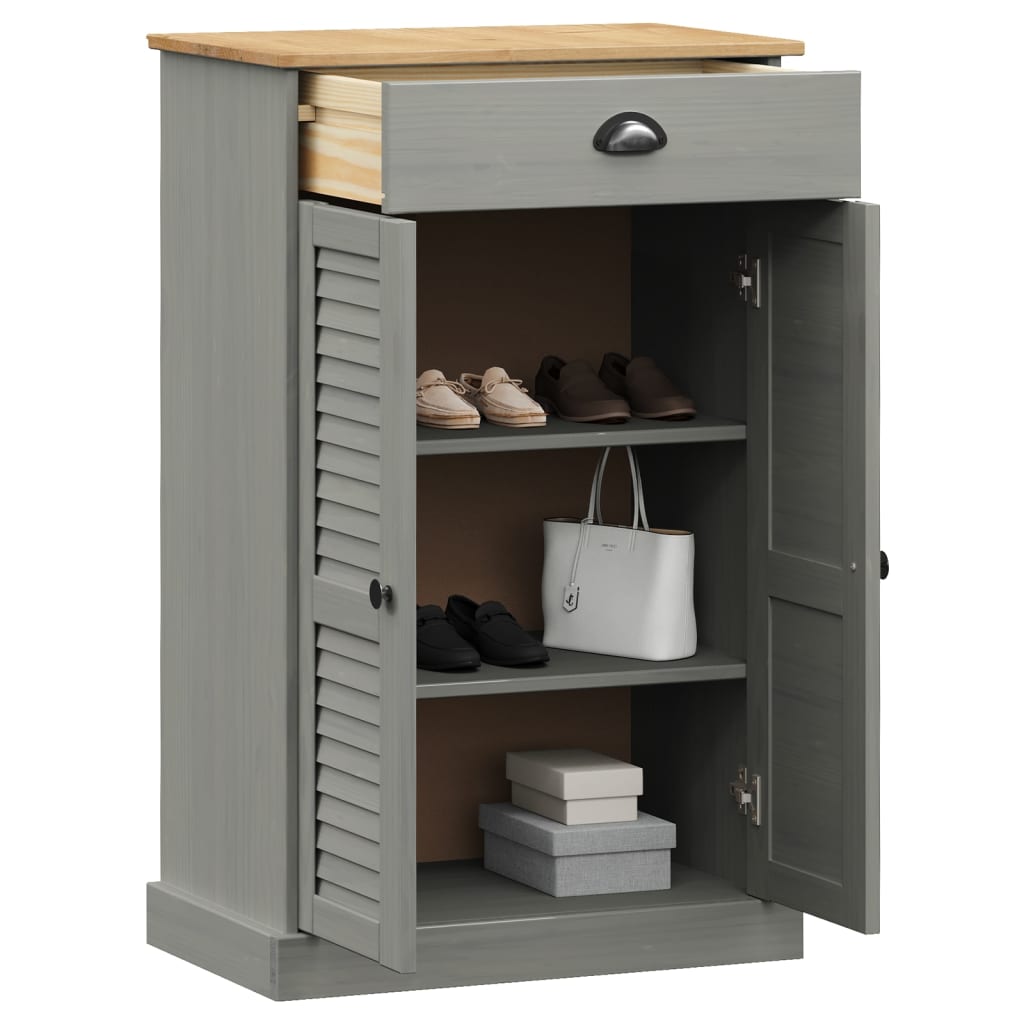 Schuhschrank VIGO Weiß 60x35x96 cm Massivholz Kiefer
