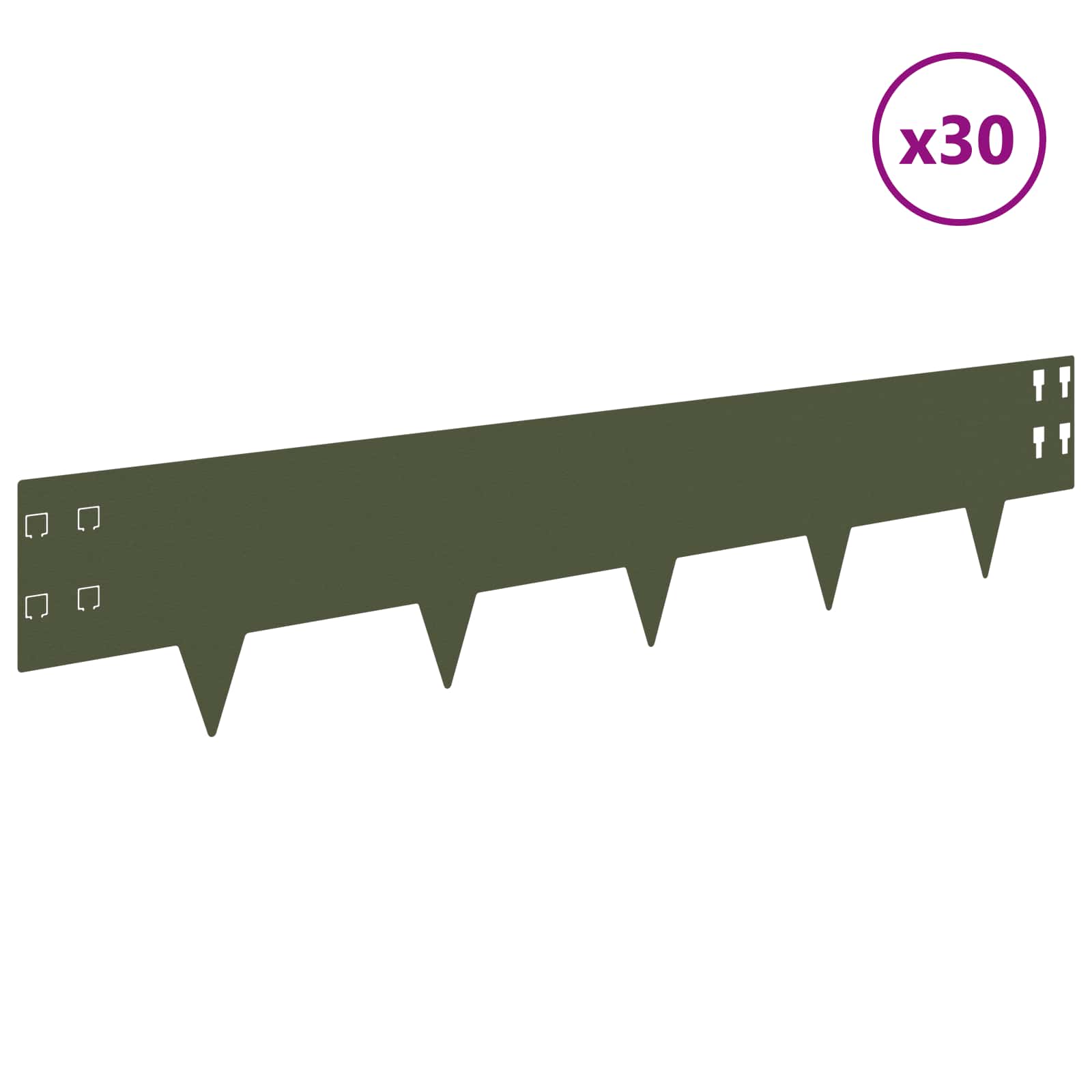 Raseneinfassung 10 pcs 100 x 12 cm Stahl Schwarz