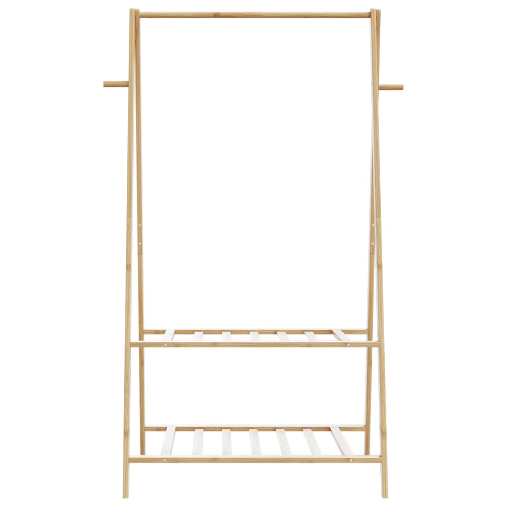 Kleiderständer mit Ablagen und Rollen 96x45,5x155,5 cm Bambus