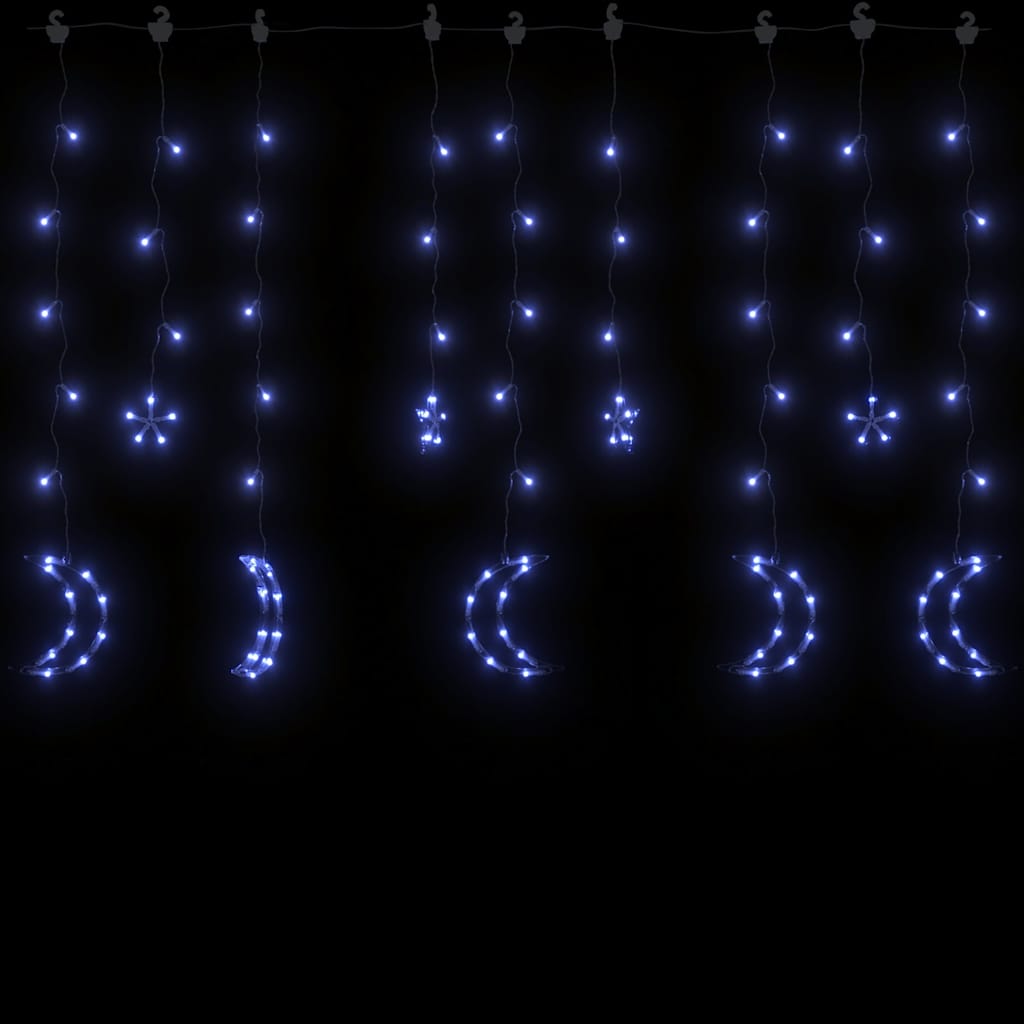 Lichterketten Stern und Mond Fernbedienung 138 LEDs Warmweiß