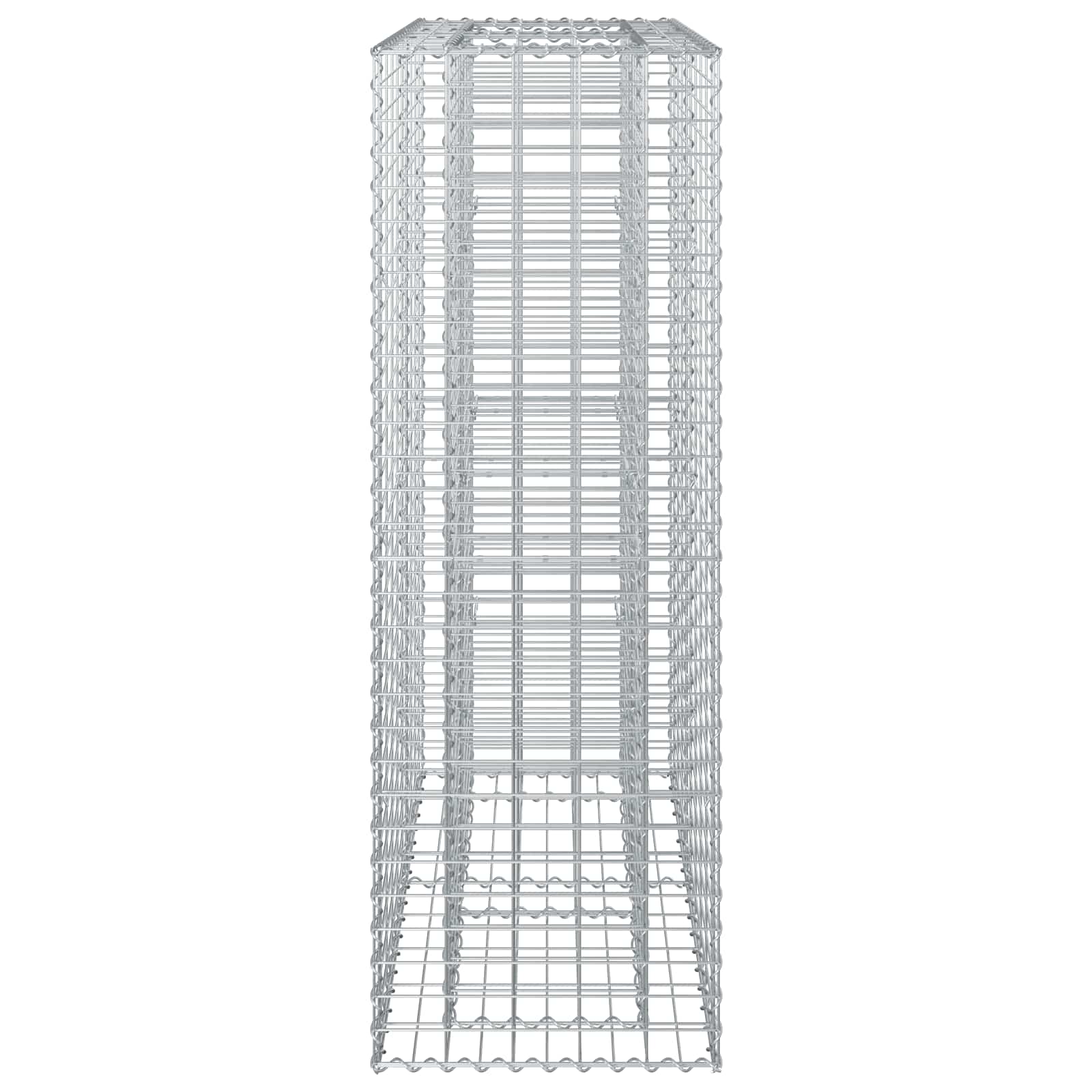 Gabionen Hochbeet 2 pcs Silber 260 x 60 x 55 cm
