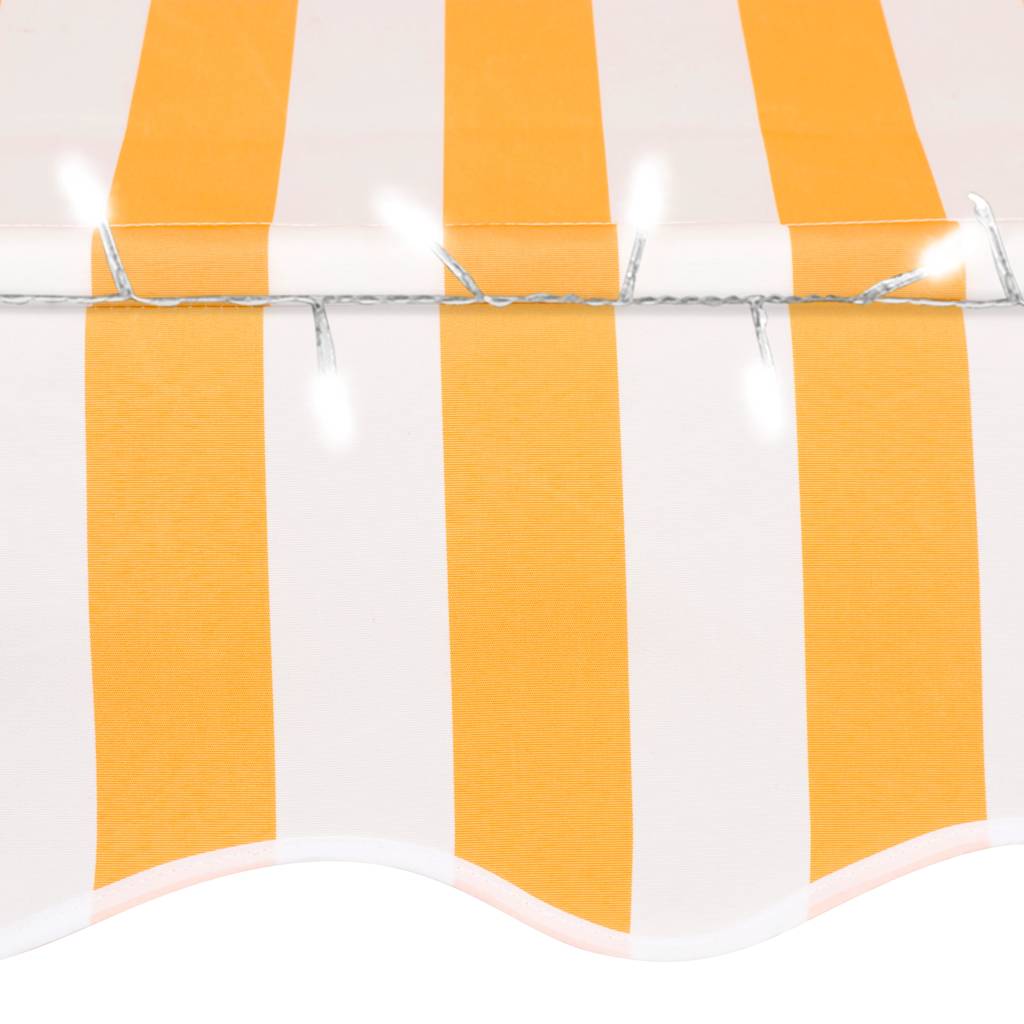 Einziehbare Markise Handbetrieben mit LED 100 cm Blau und Weiß