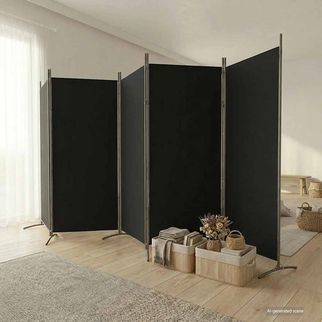 3-tlg. Raumteiler Weiß 260x180 cm Stoff
