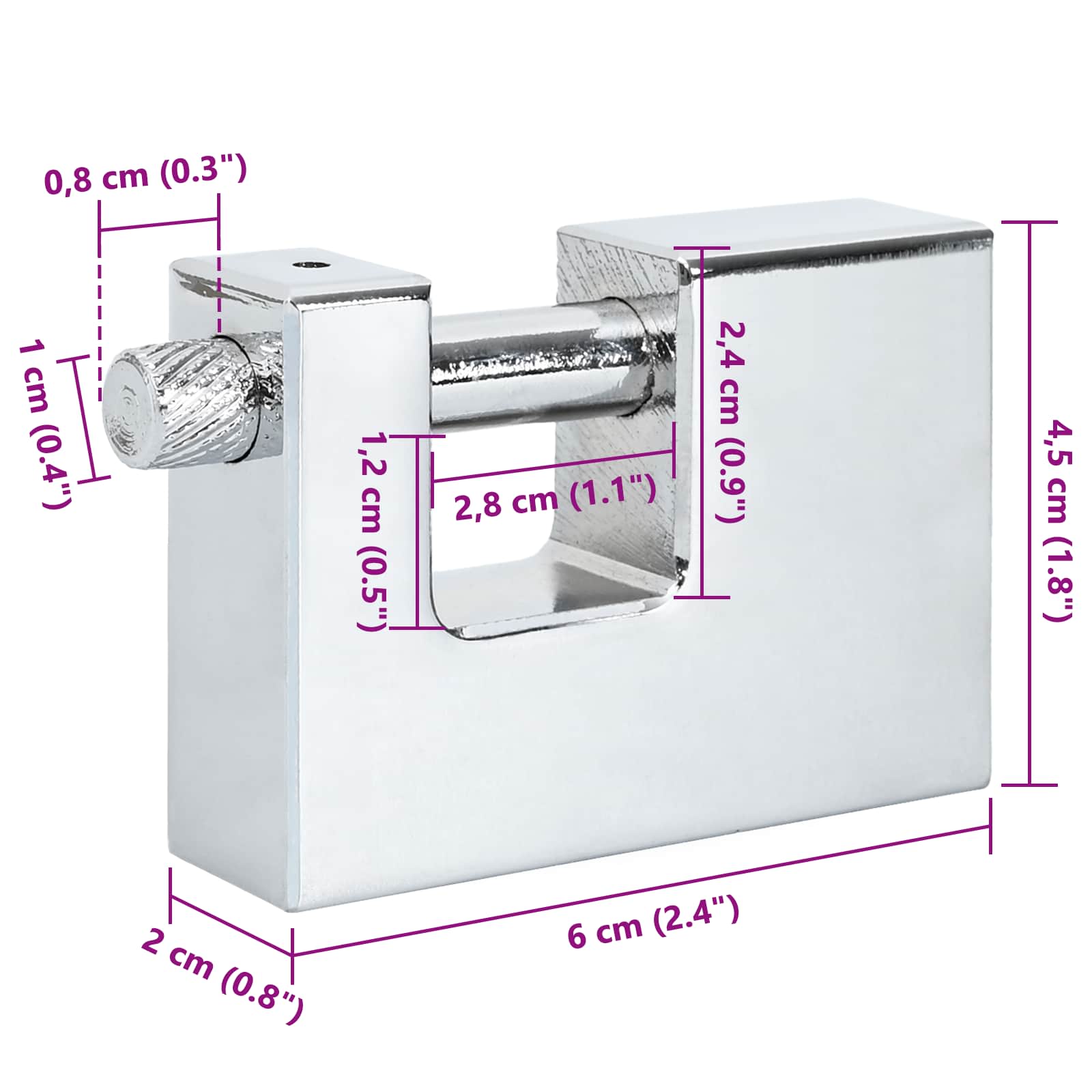 Vorhängeschloss 2 pcs Silber Stahl