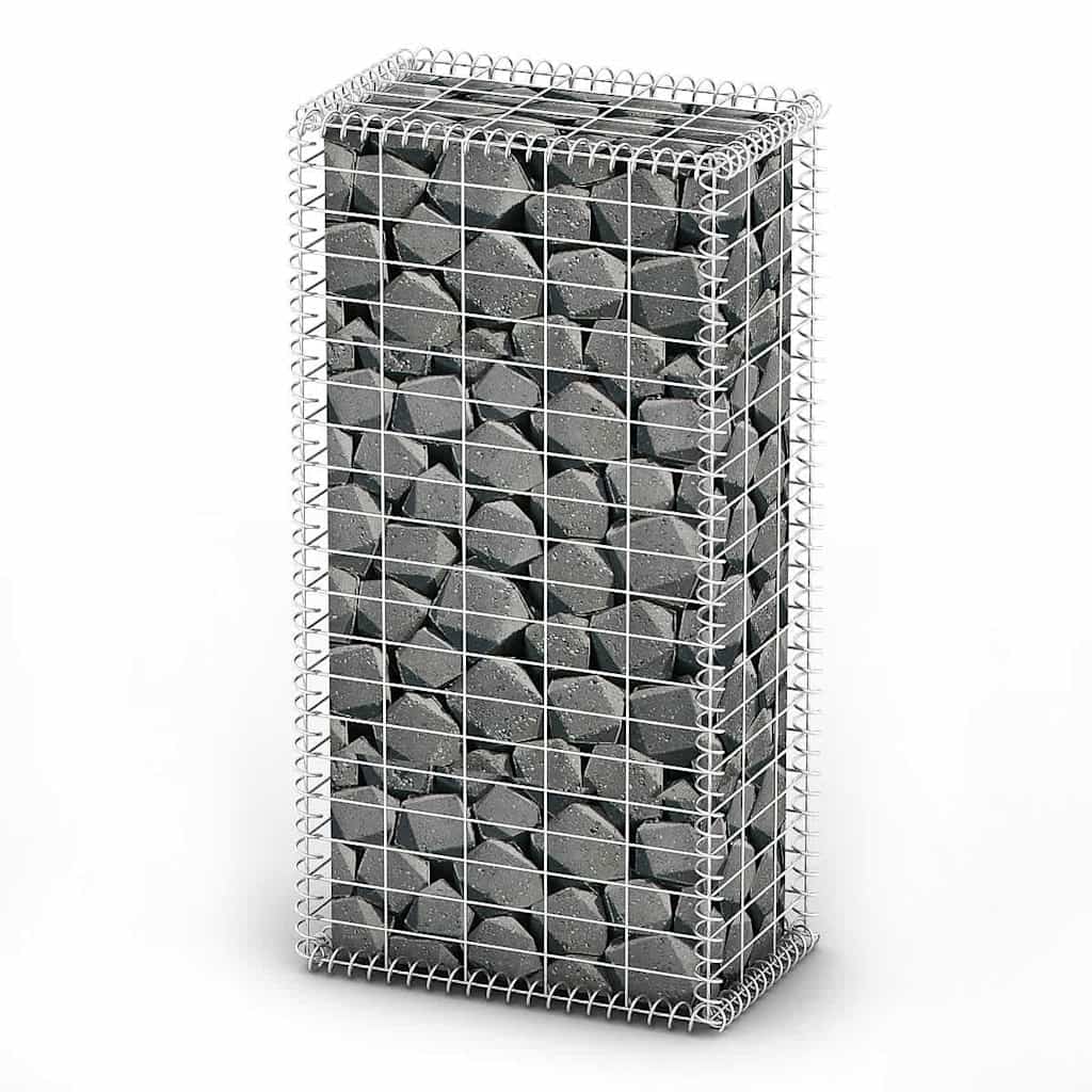 Steinkorb Gabione mit Deckeln Verzinkter Draht 100×30×30 cm