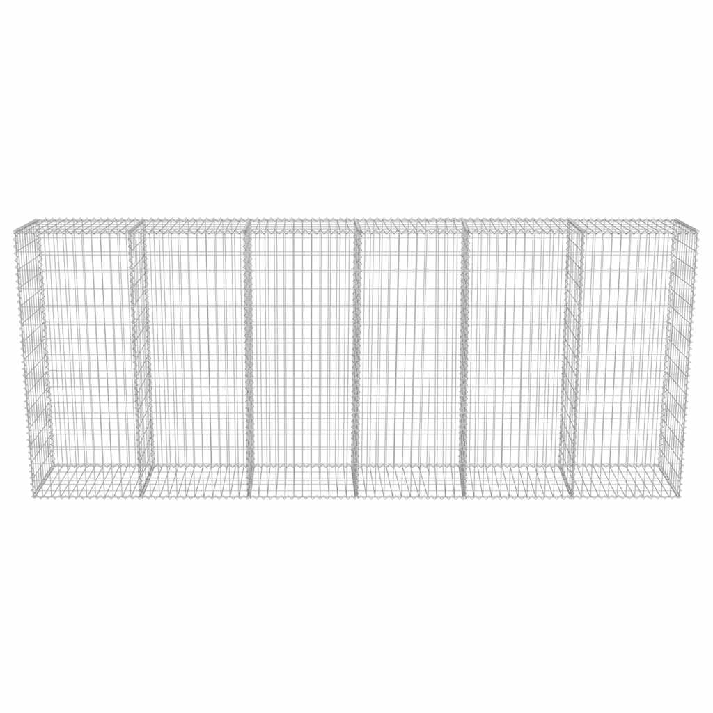 Gabionenwand mit Abdeckung Verzinkter Stahl 20×20×100 cm