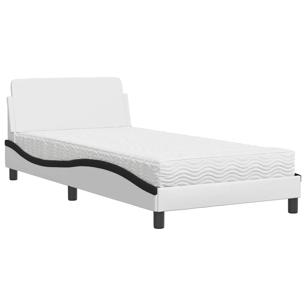 Bett mit Matratze "Dover" Schwarz 80x200 cm Kunstleder