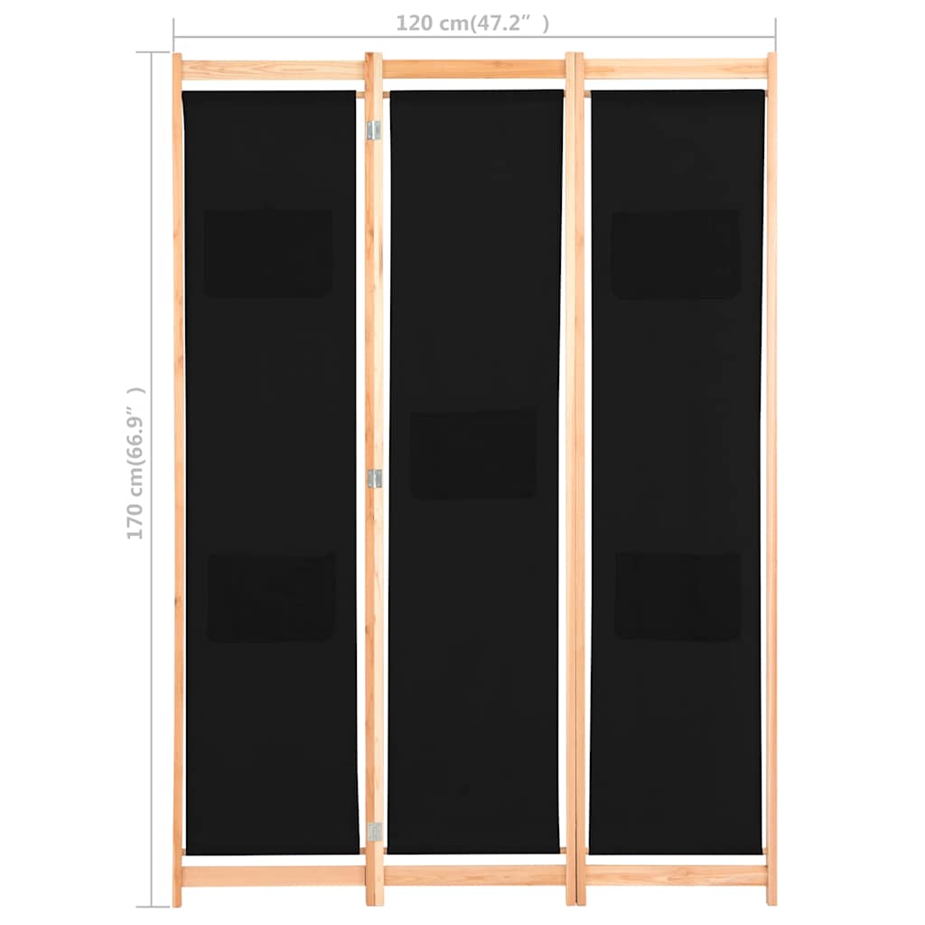 5-teiliger Raumteiler Creme 200 x 170 x 4 cm Stoff