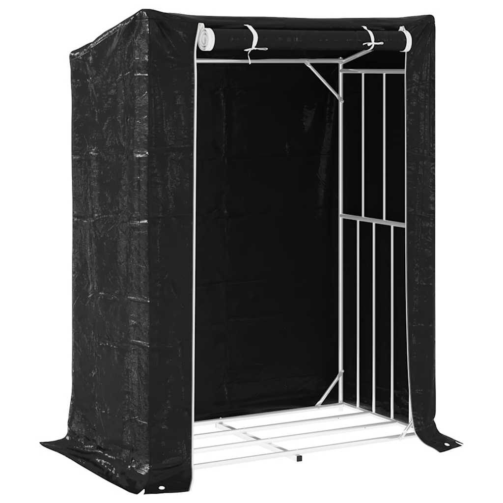 Brennholzregal mit Regenschutz 100,5x40,5x110,5 cm