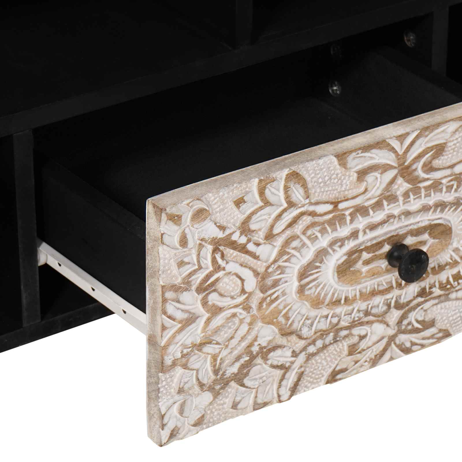 TV-Schränk mit Regal Braun 100 x 33,5 x 46 cm Massivholz Mango
