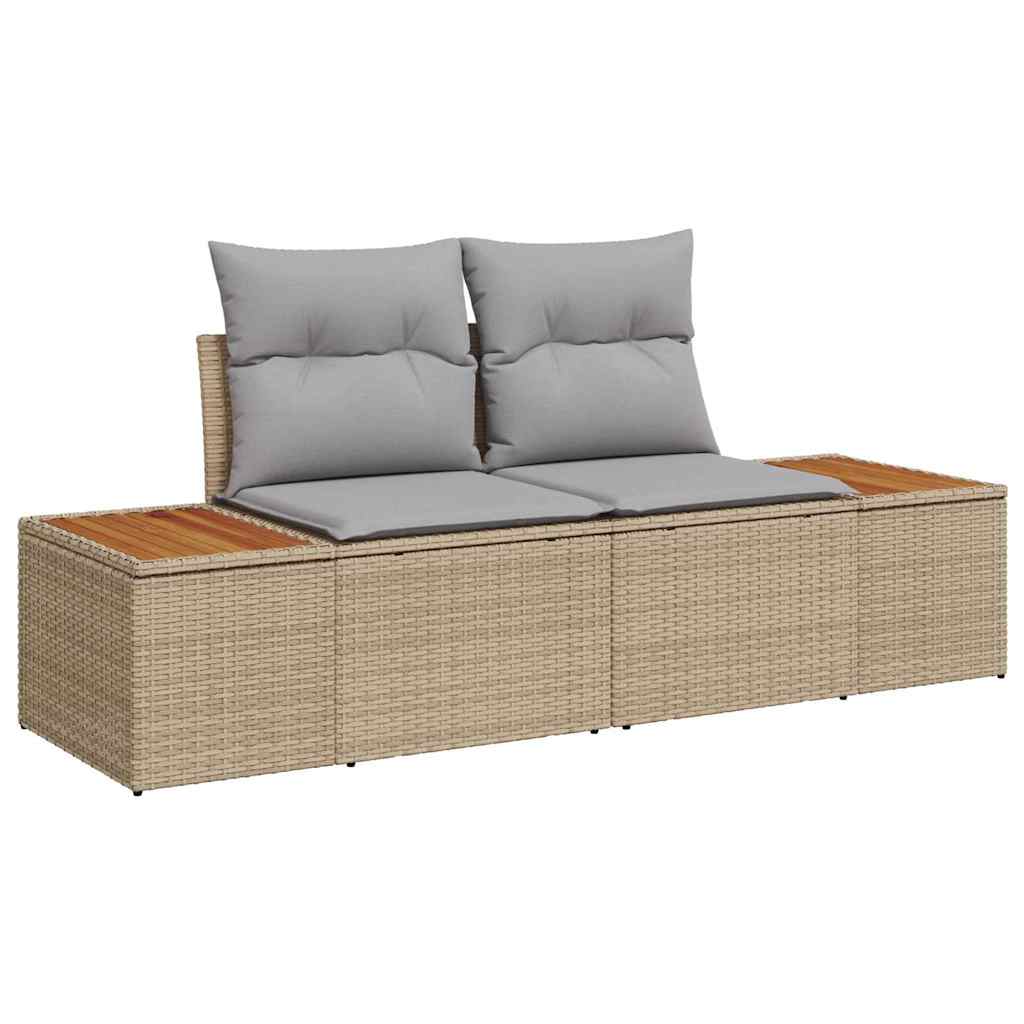 Garten Essgruppe mit Kissen 6 pcs Schwarz und Beige