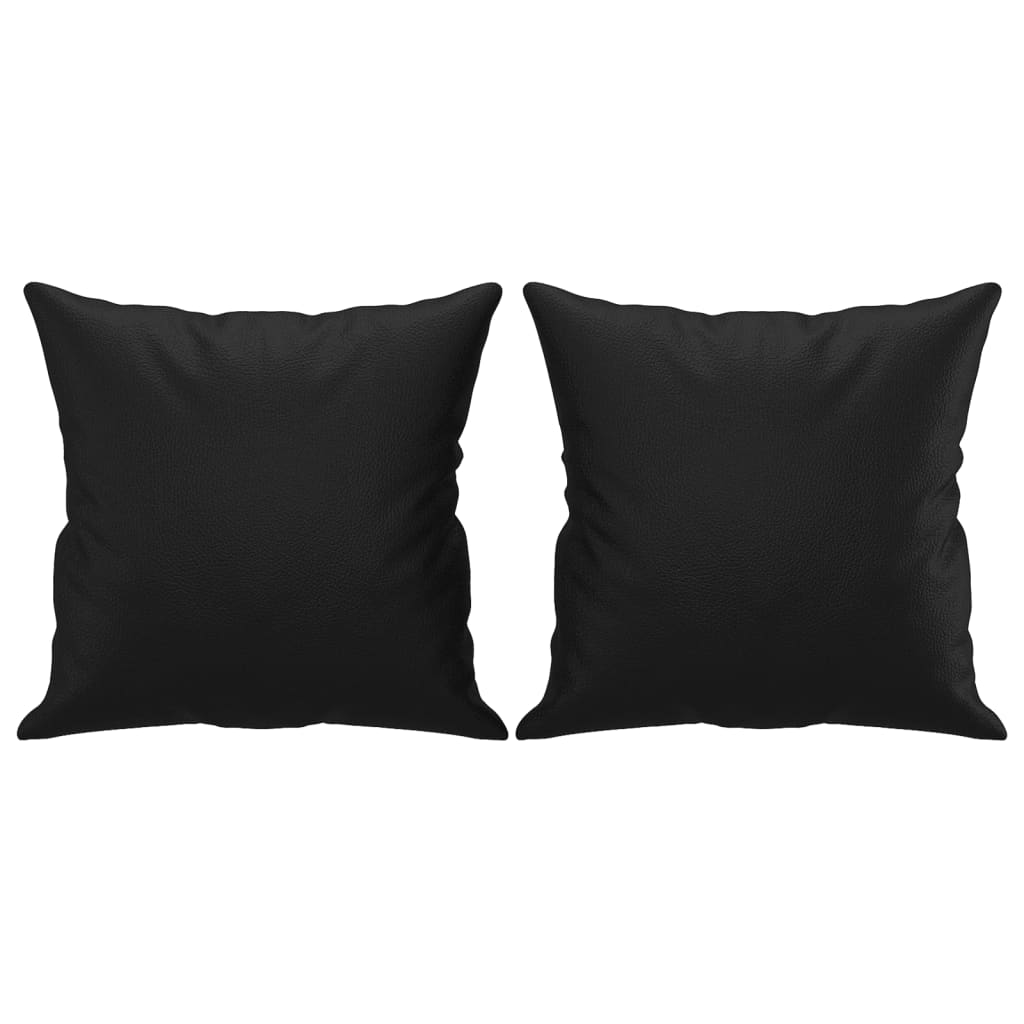 2-Sitzer-Sofa mit Zierkissen Creme 120 cm Kunstleder