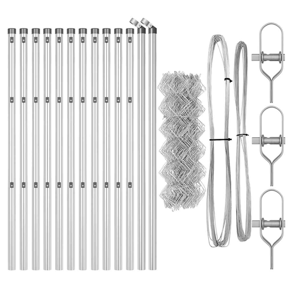 Outdoor Kettenglied-Zaun Erdfixierung 10 x 0,4 m Grün Netz