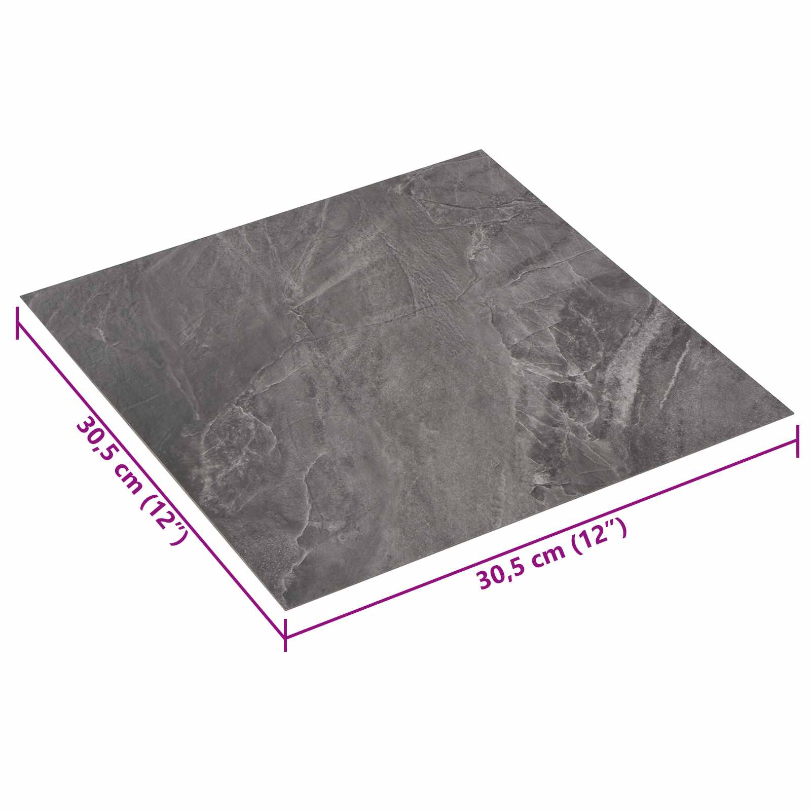 Selbstklebende Bodenplanken 30,5 x 30,5 cm 20 pcs PVC Betongrau