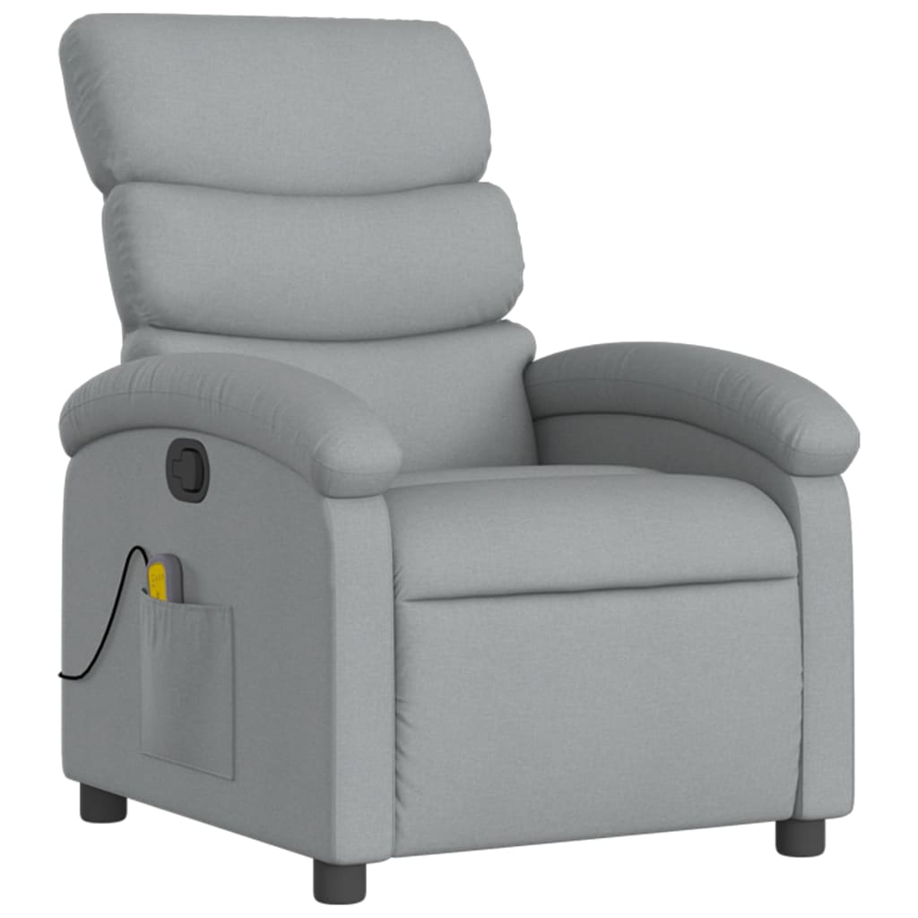 Massage-Relaxsessel, hellgrauer Stoff
