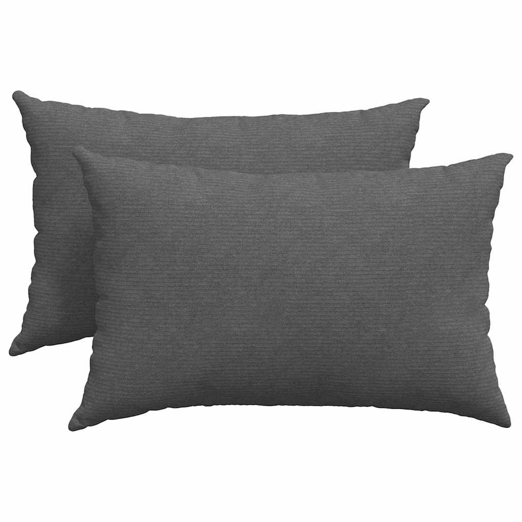 Sofakissen 2 Stück Hellgrau 50 x 30 cm Cordstoff