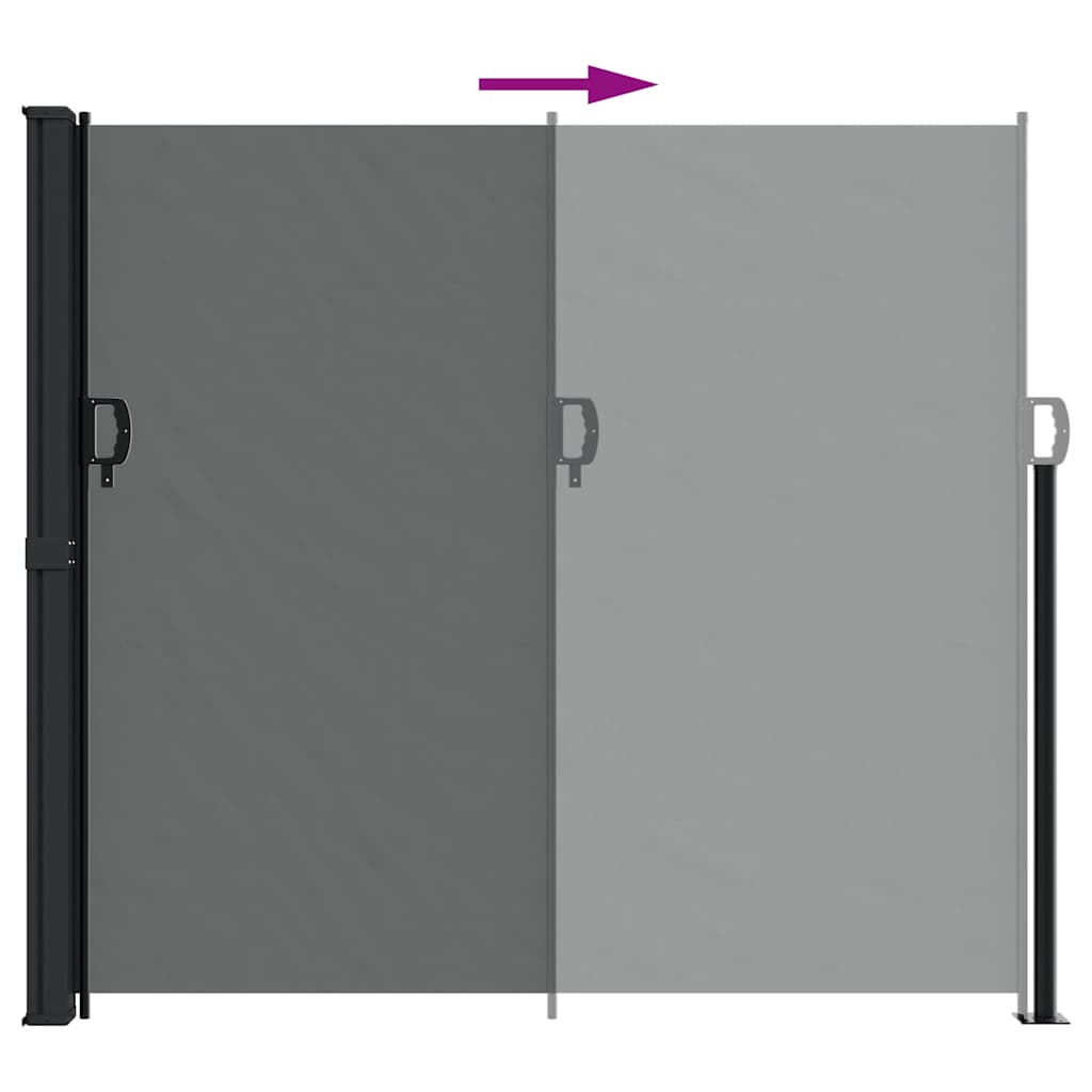 Seitenmarkise Ausziehbar Schwarz 100x300 cm