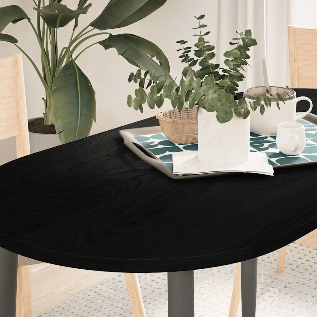 Tischplatte 80x40x2 cm Massivholz Eiche Oval