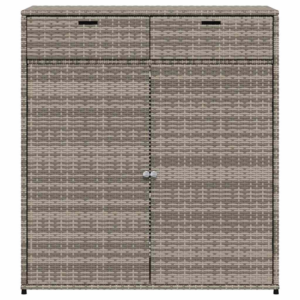 Gartenschrank Schwarz 55x55x111 cm Poly Rattan