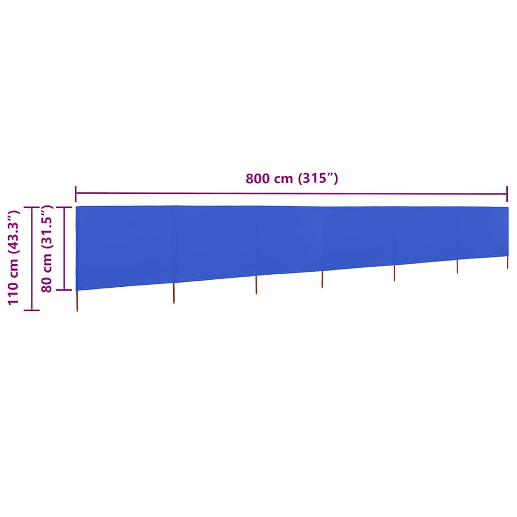 3-teiliges Windschutzgewebe 400 x 120 cm Weiß